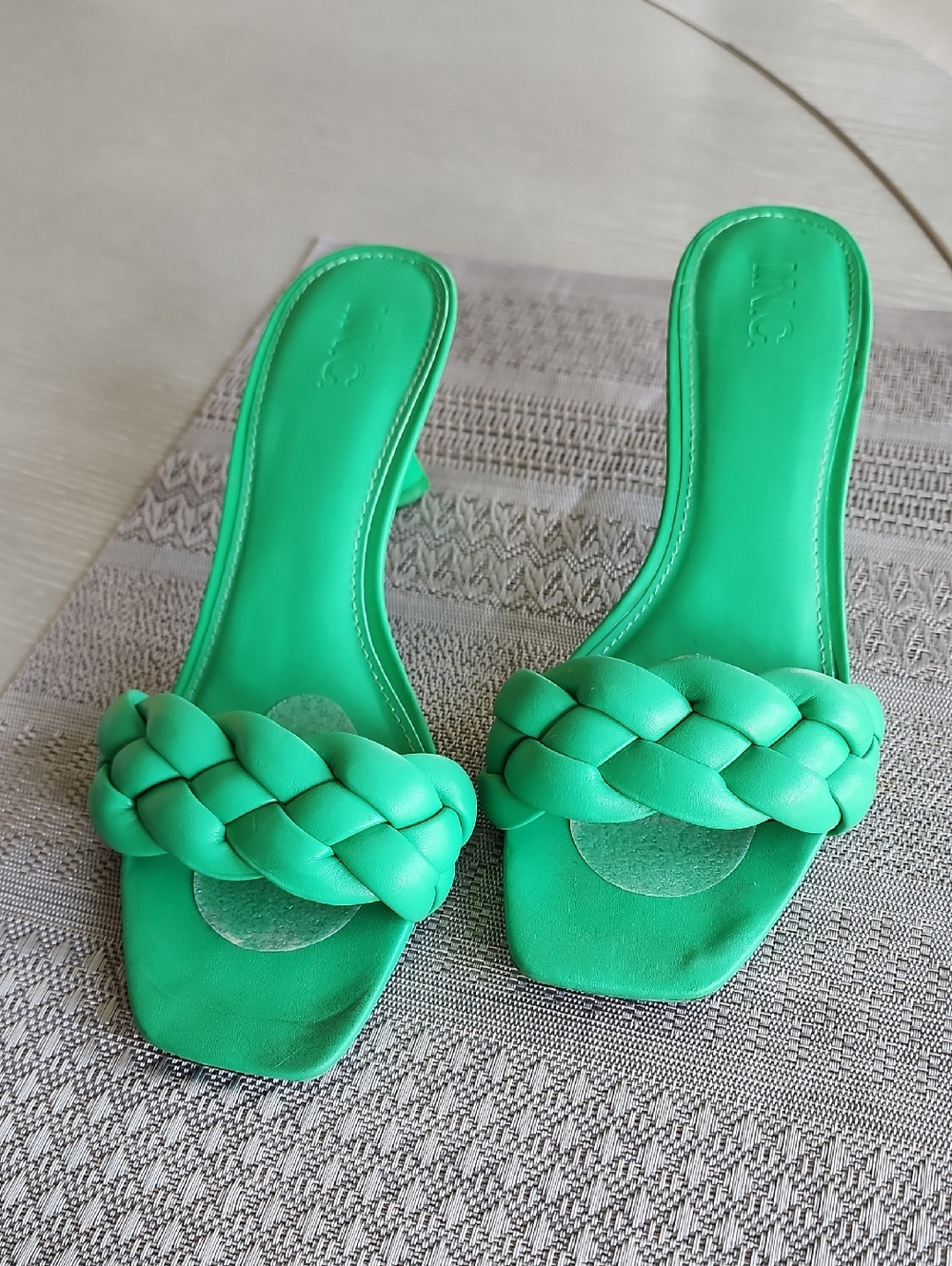 INC International Concepts Green Braided Slide Heels 9